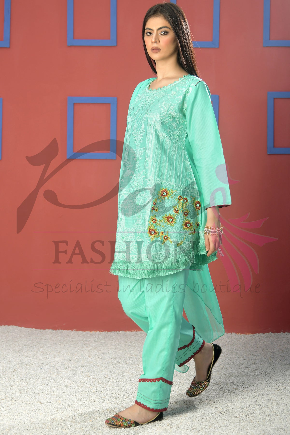 3pc Embroidered suit