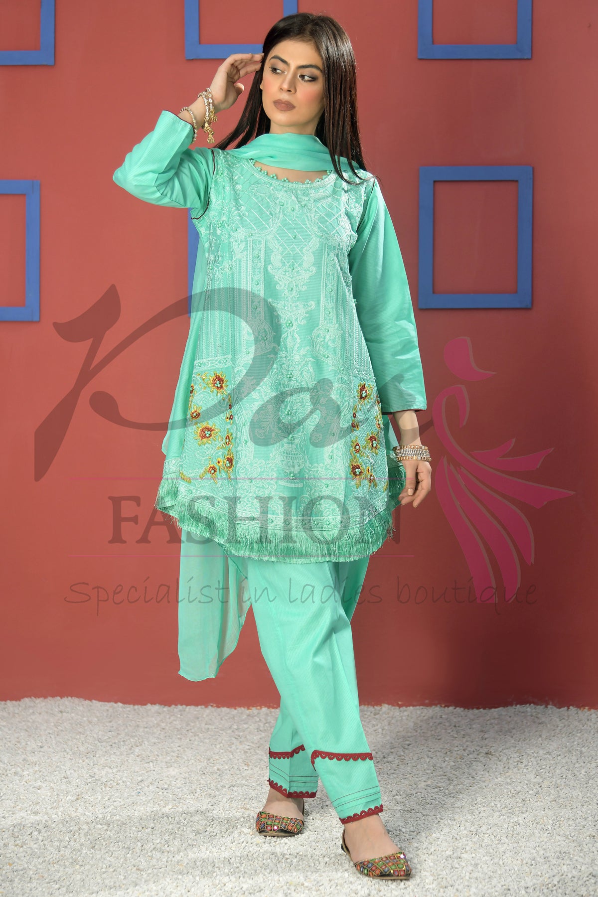 3pc Embroidered suit