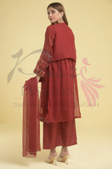 3PC Embroidered Chiffon Dress