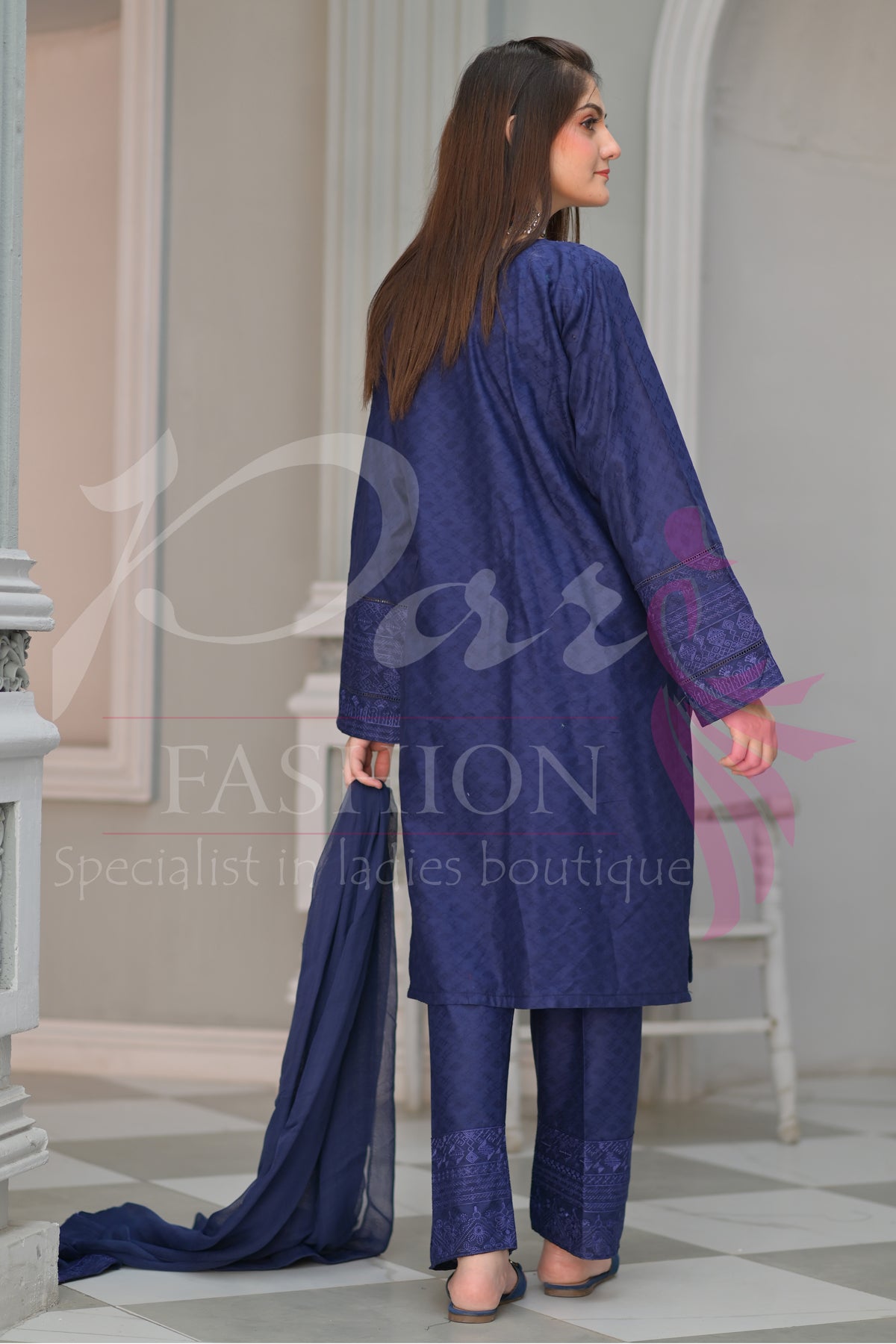 3PC EMB Jacquard Lawn Dress