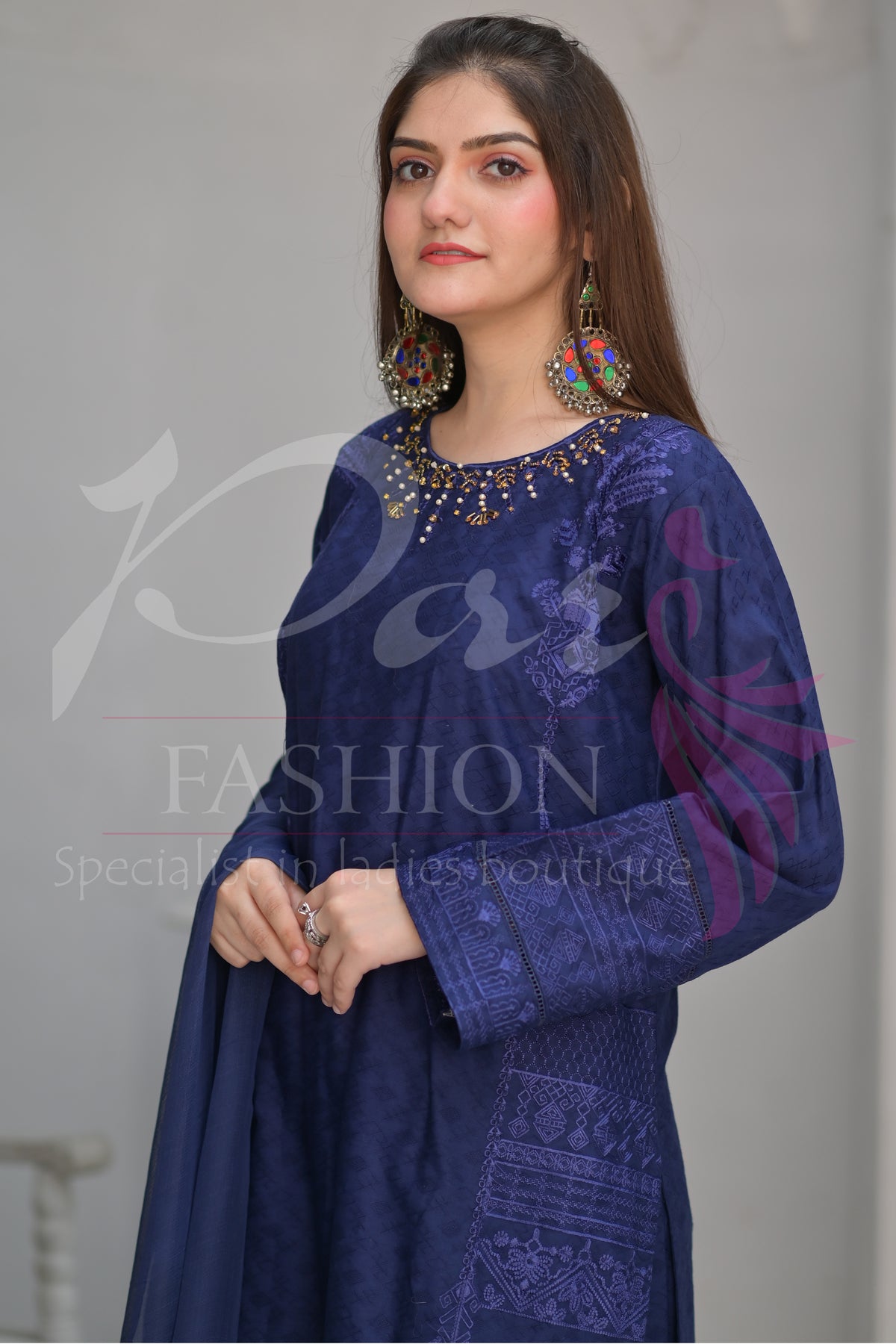 3PC EMB Jacquard Lawn Dress