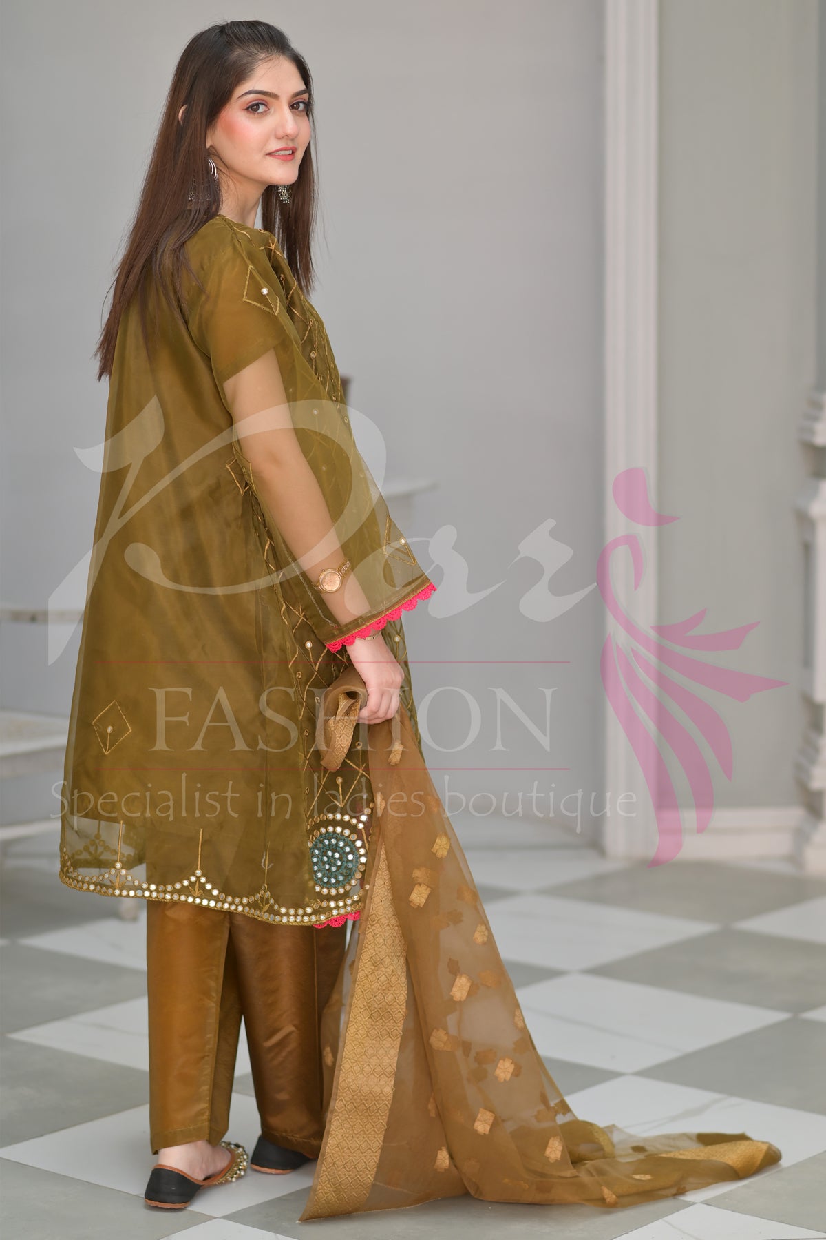 3PC EMB Organza Dress