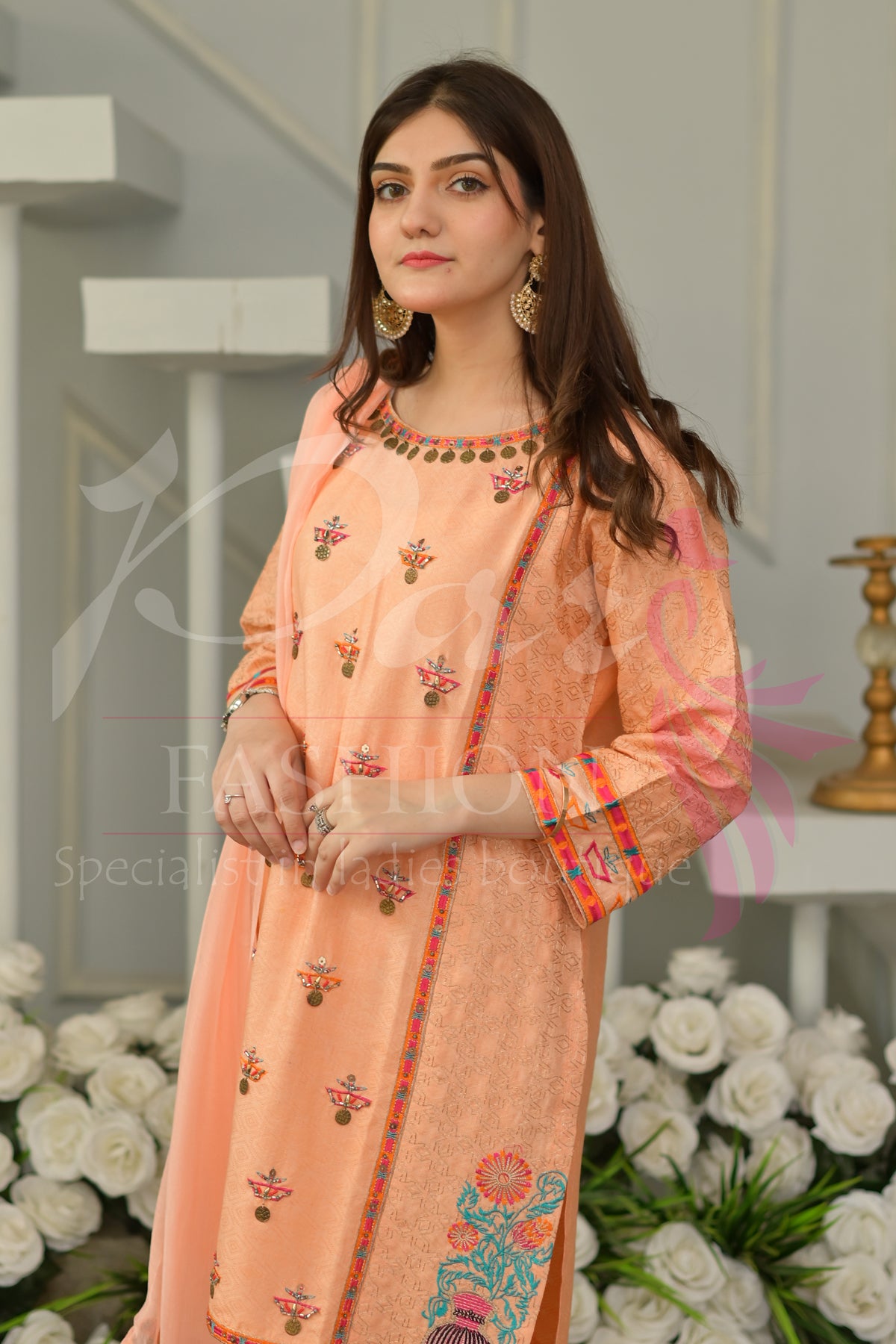 3PC EMB Jacquard Lawn Dress