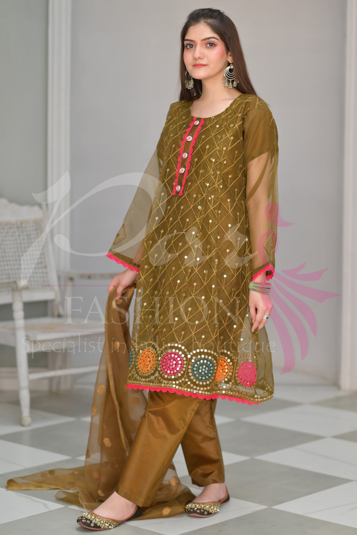3PC EMB Organza Dress