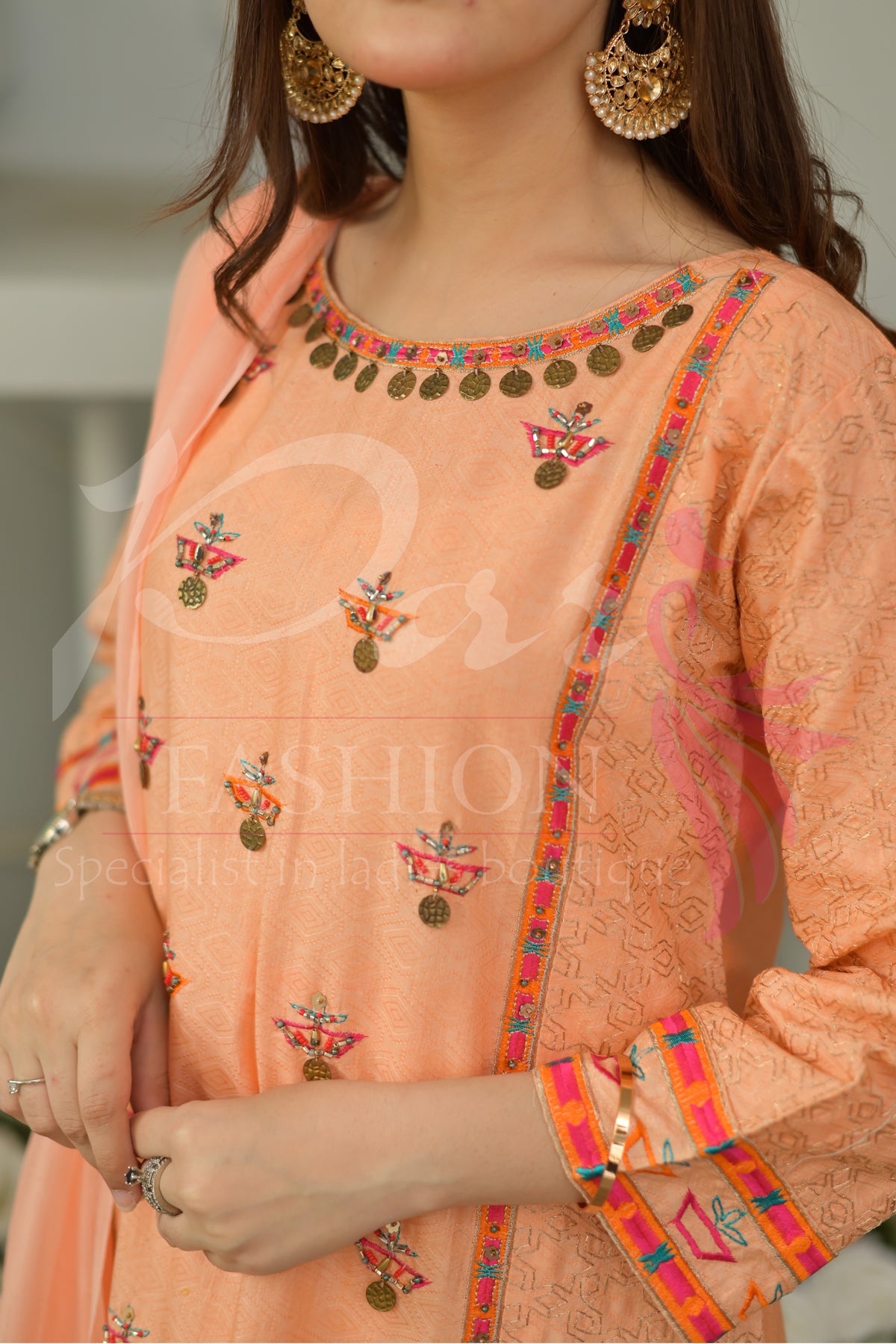 3PC EMB Jacquard Lawn Dress