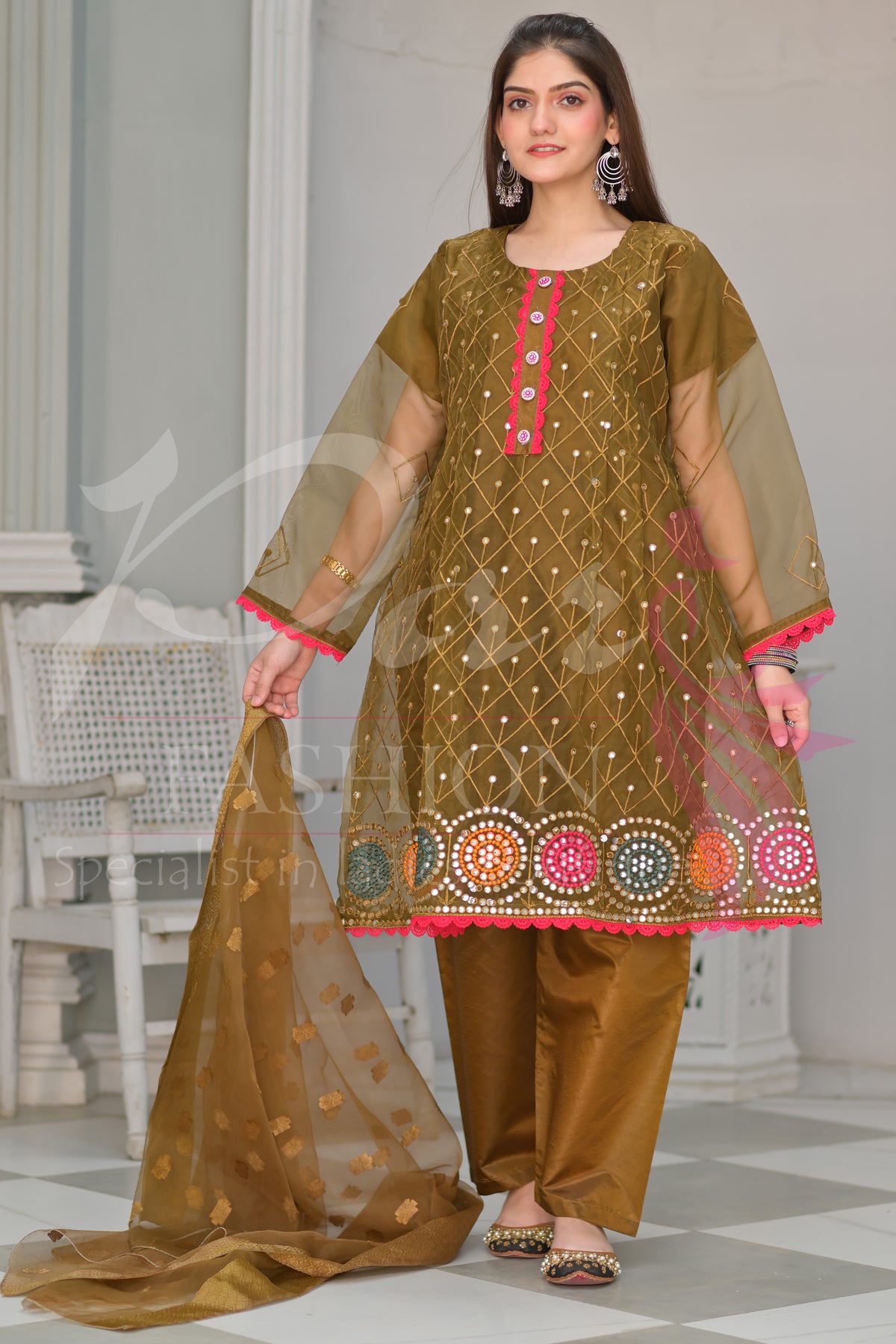 3PC EMB Organza Dress