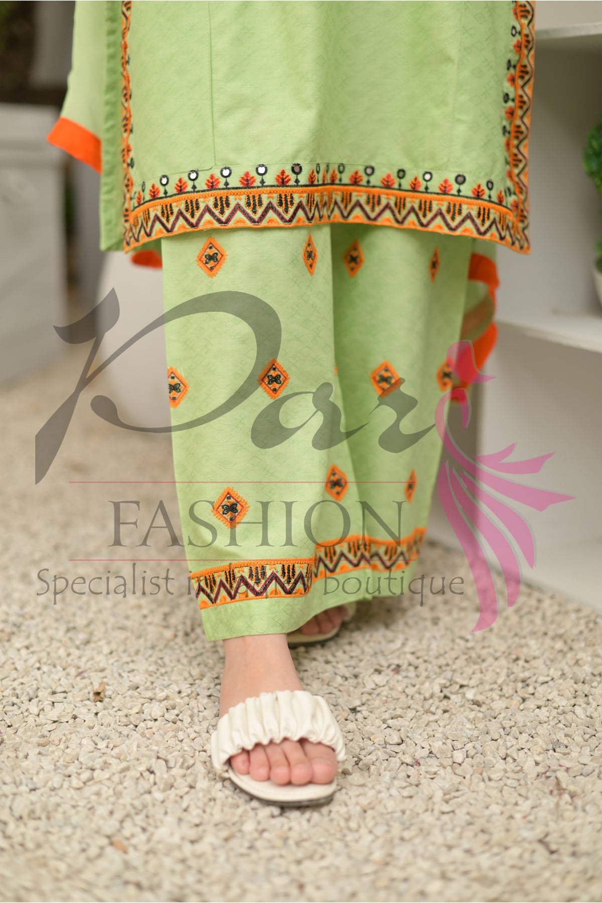 3PC Embroidered jacquard lawn Dress