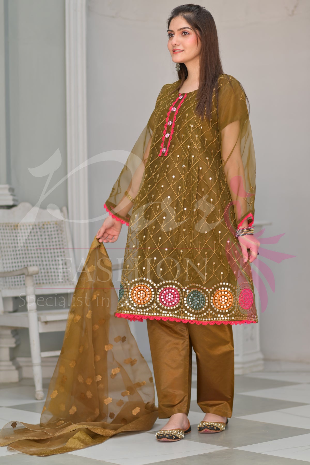 3PC EMB Organza Dress