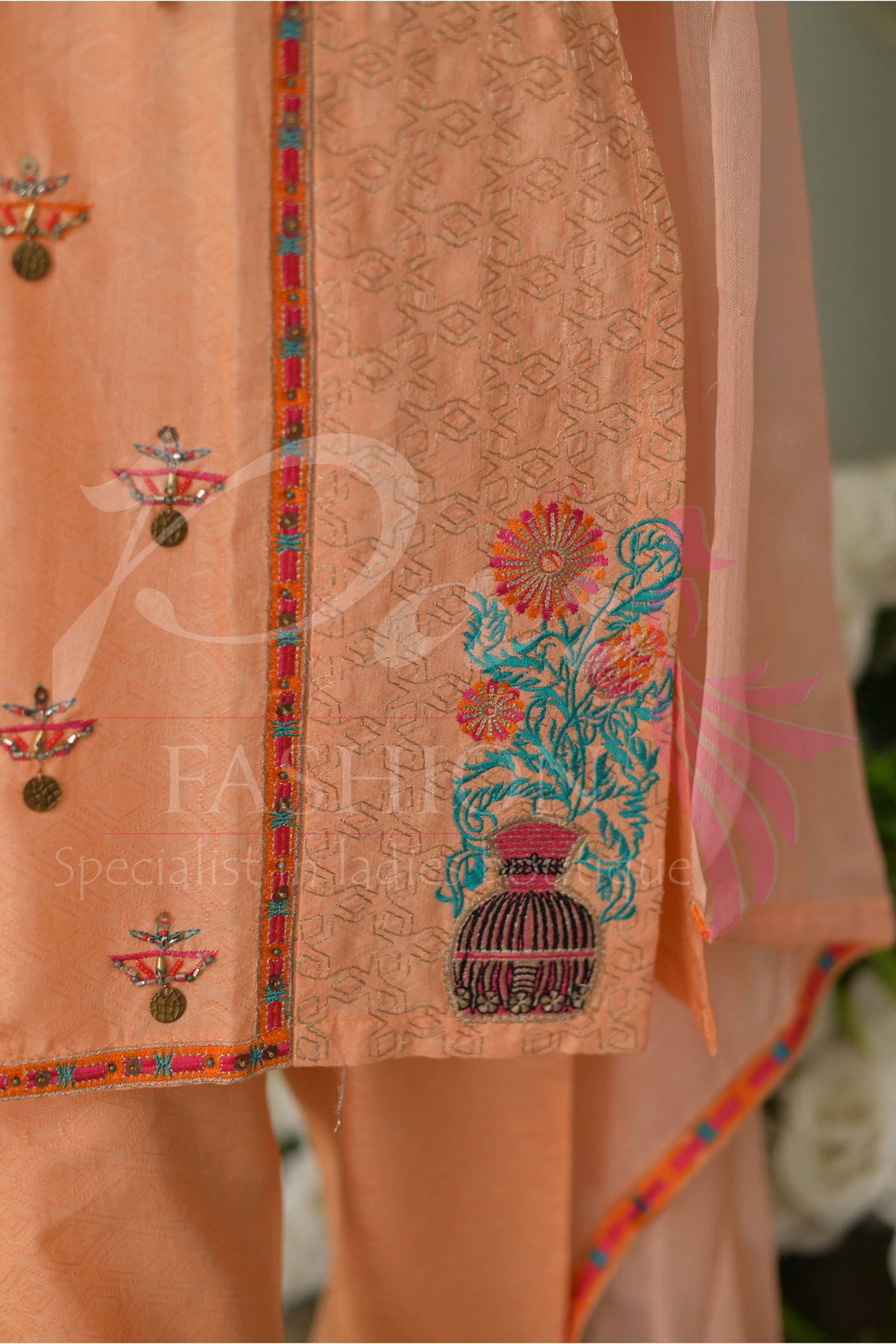 3PC EMB Jacquard Lawn Dress