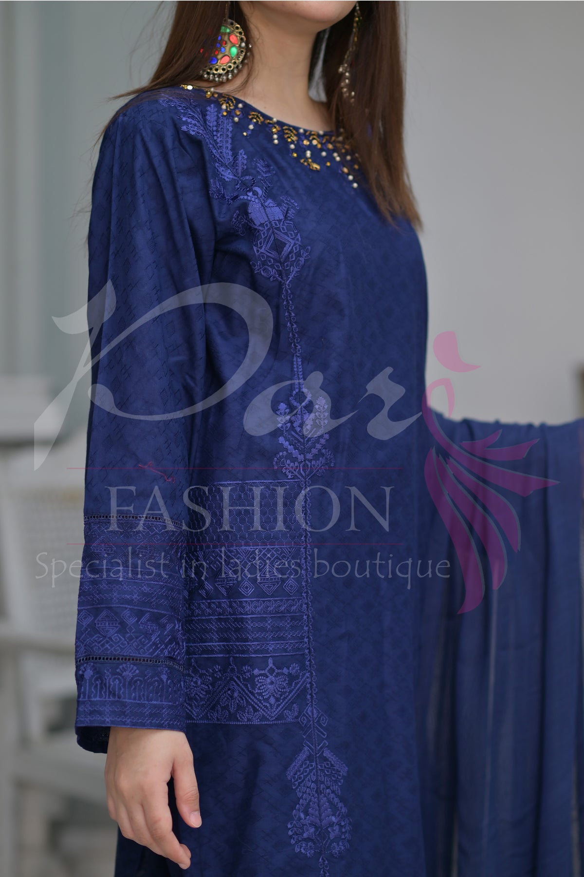 3PC EMB Jacquard Lawn Dress
