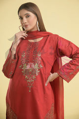 3PC Embroidered Dress