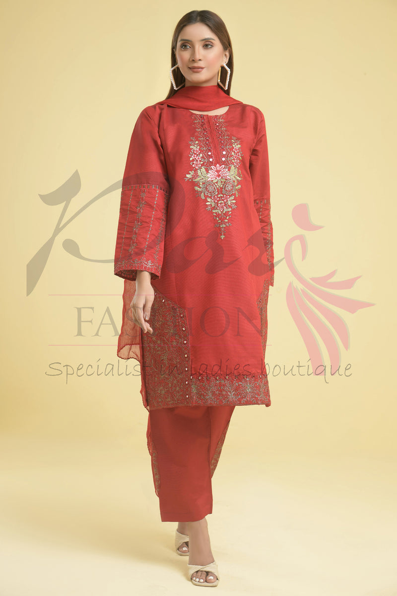 3PC Embroidered Dress