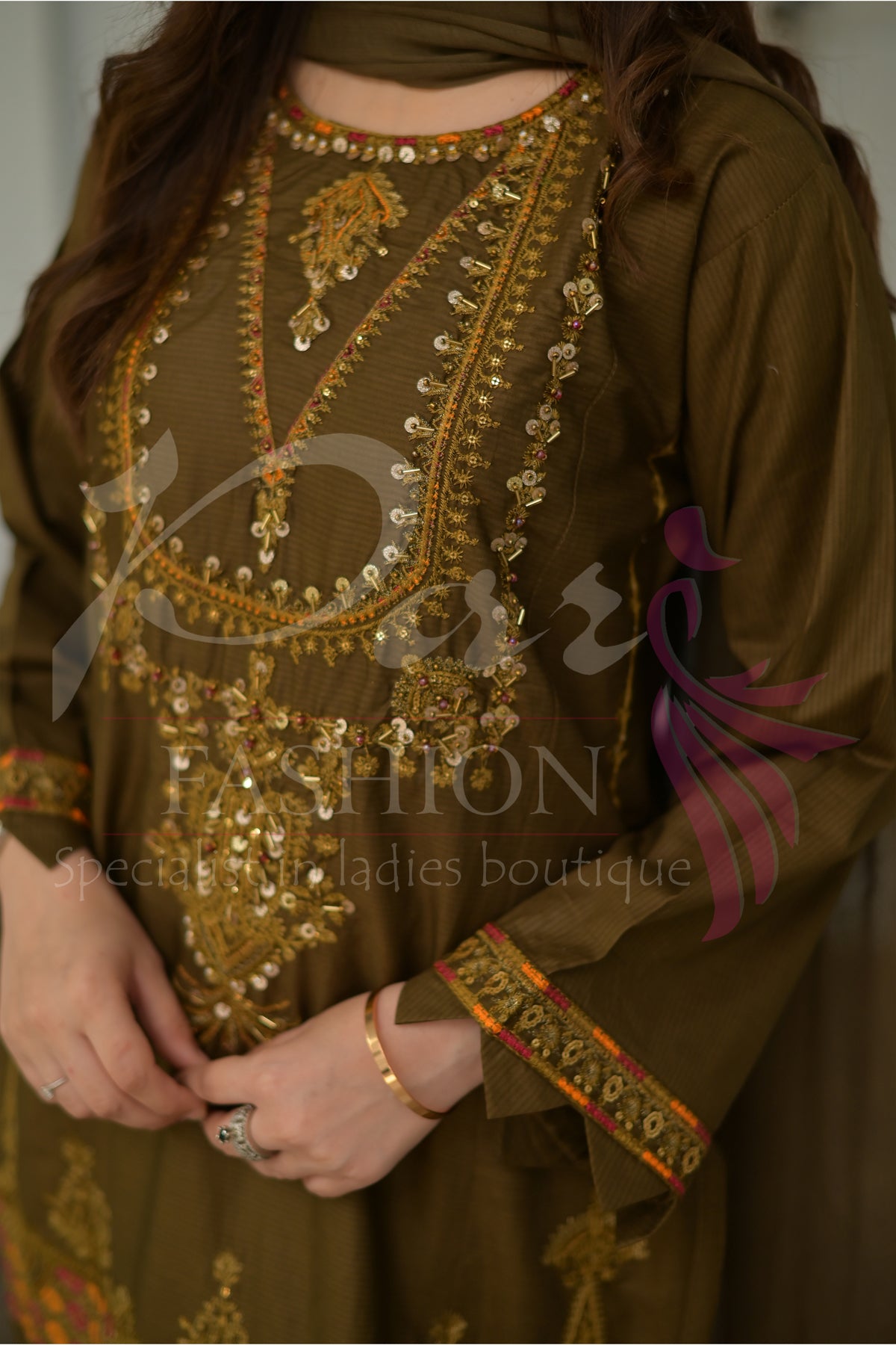 3PC EMB Jacquard Lawn Dress