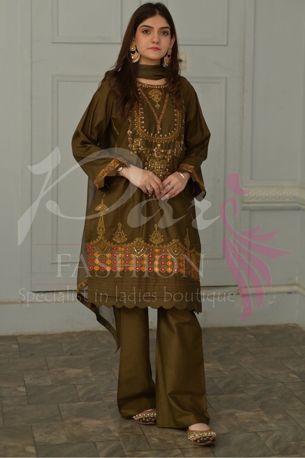 3PC EMB Jacquard Lawn Dress