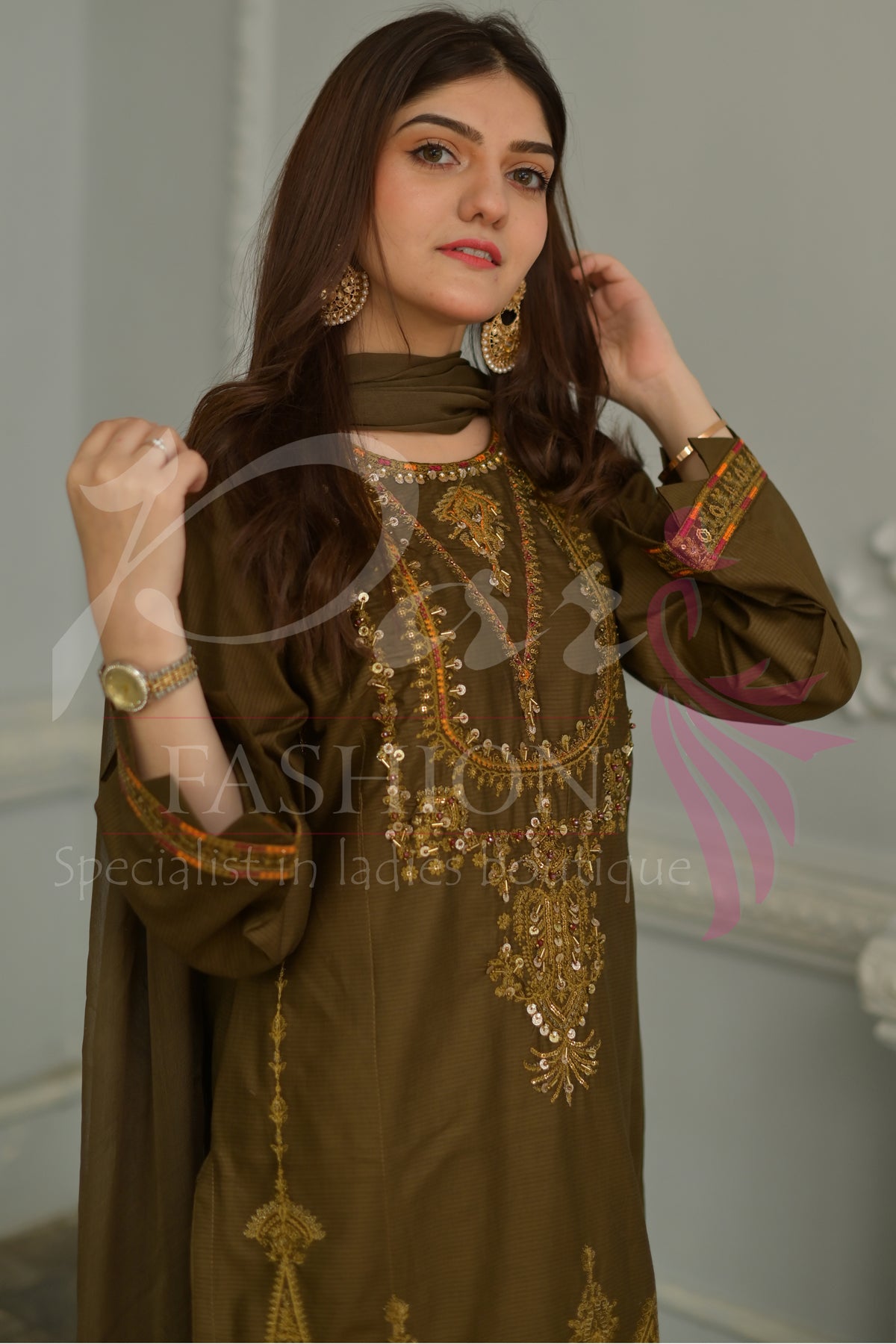 3PC EMB Jacquard Lawn Dress