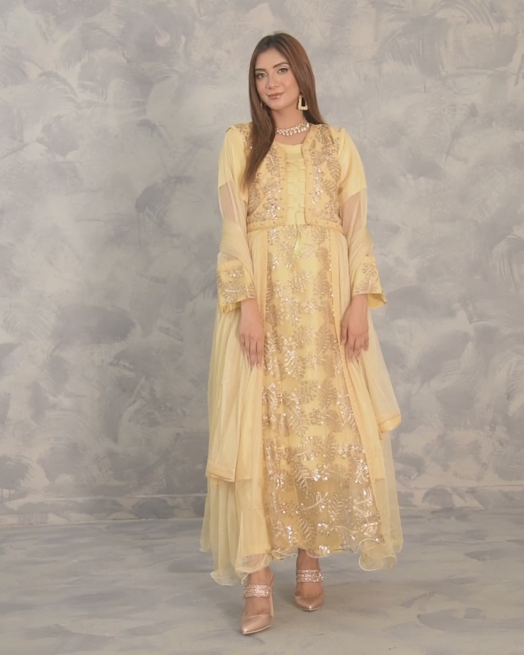 3PC Organza Frock
