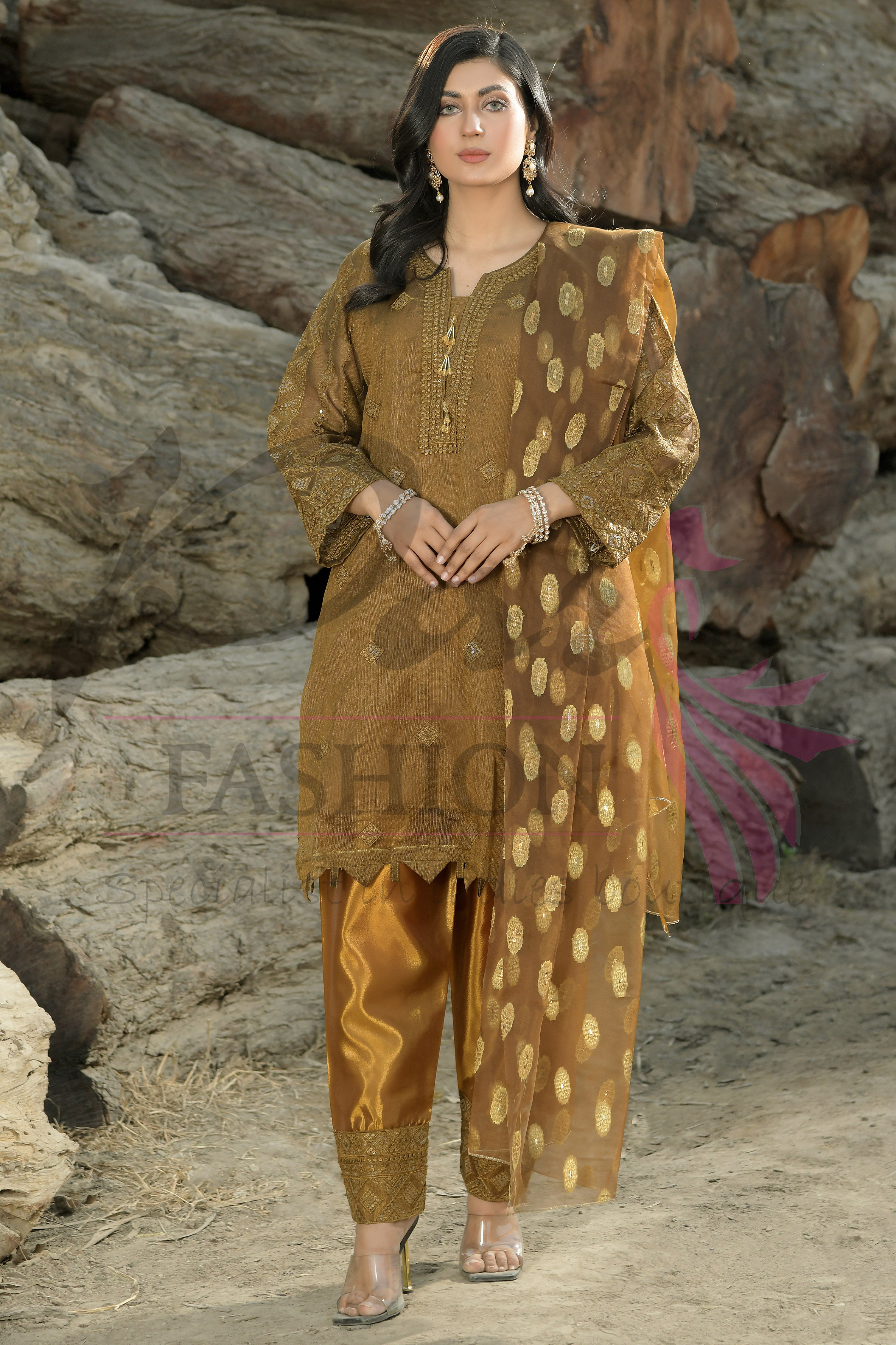 3PC Embroidered Dress