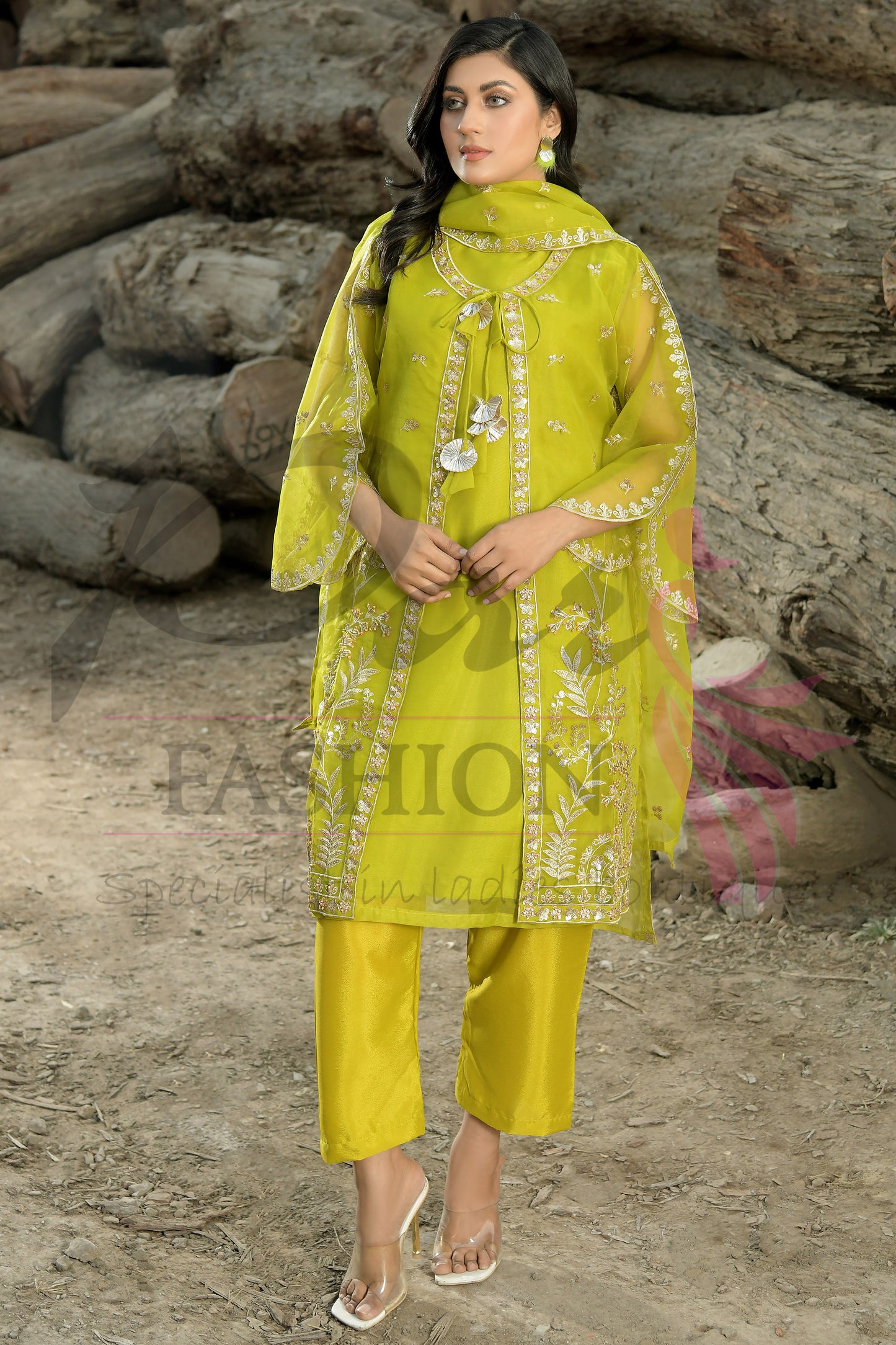 2PC Shirt Embroidered Frock