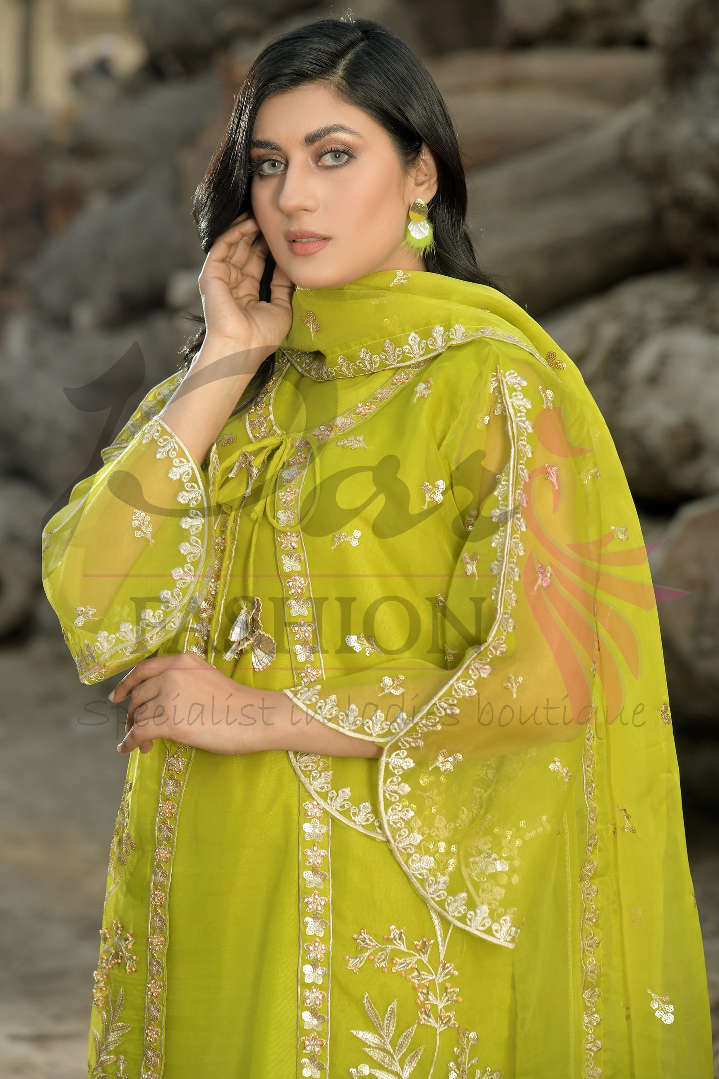 2PC Shirt Embroidered Frock