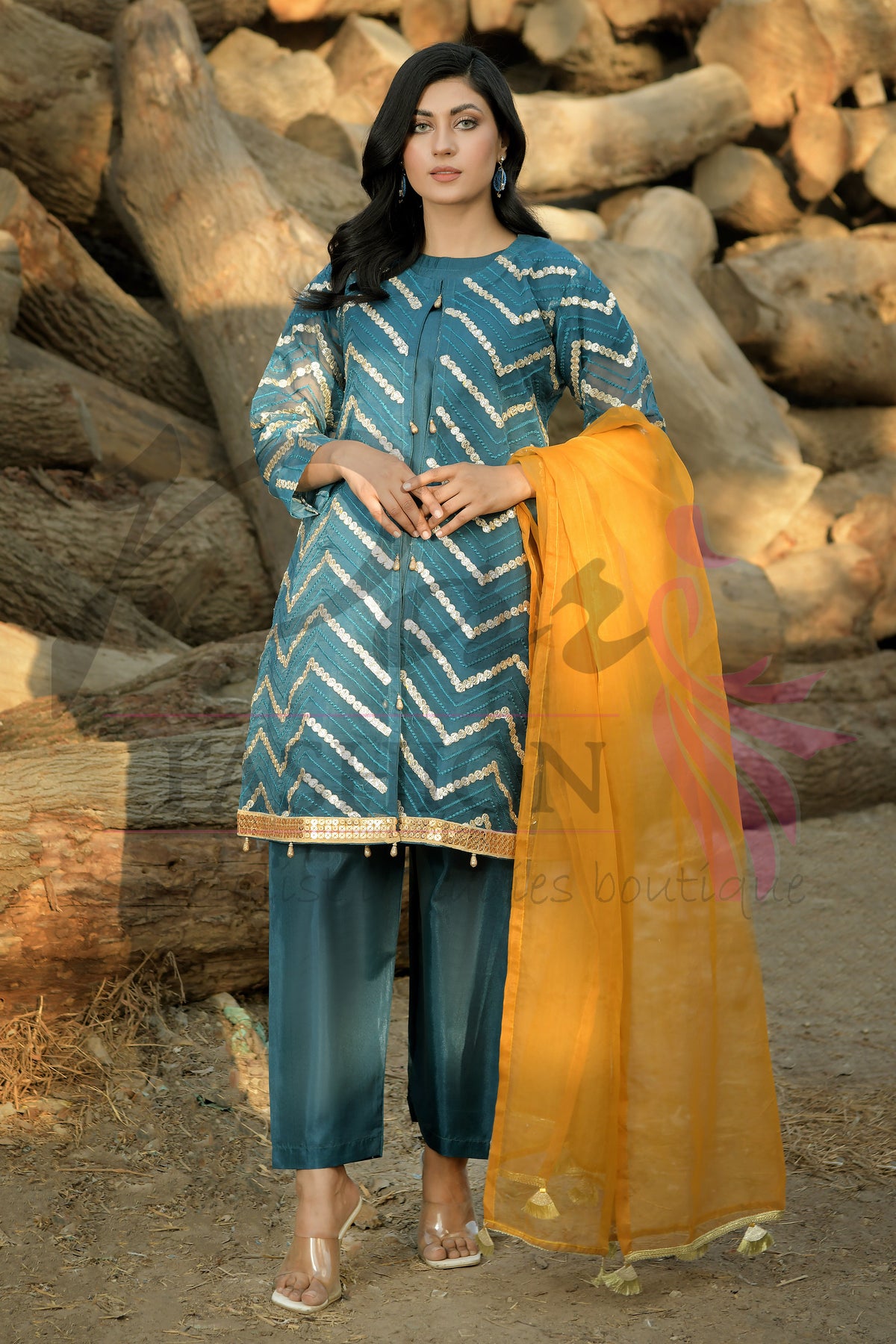 3PC Embroidered Dress