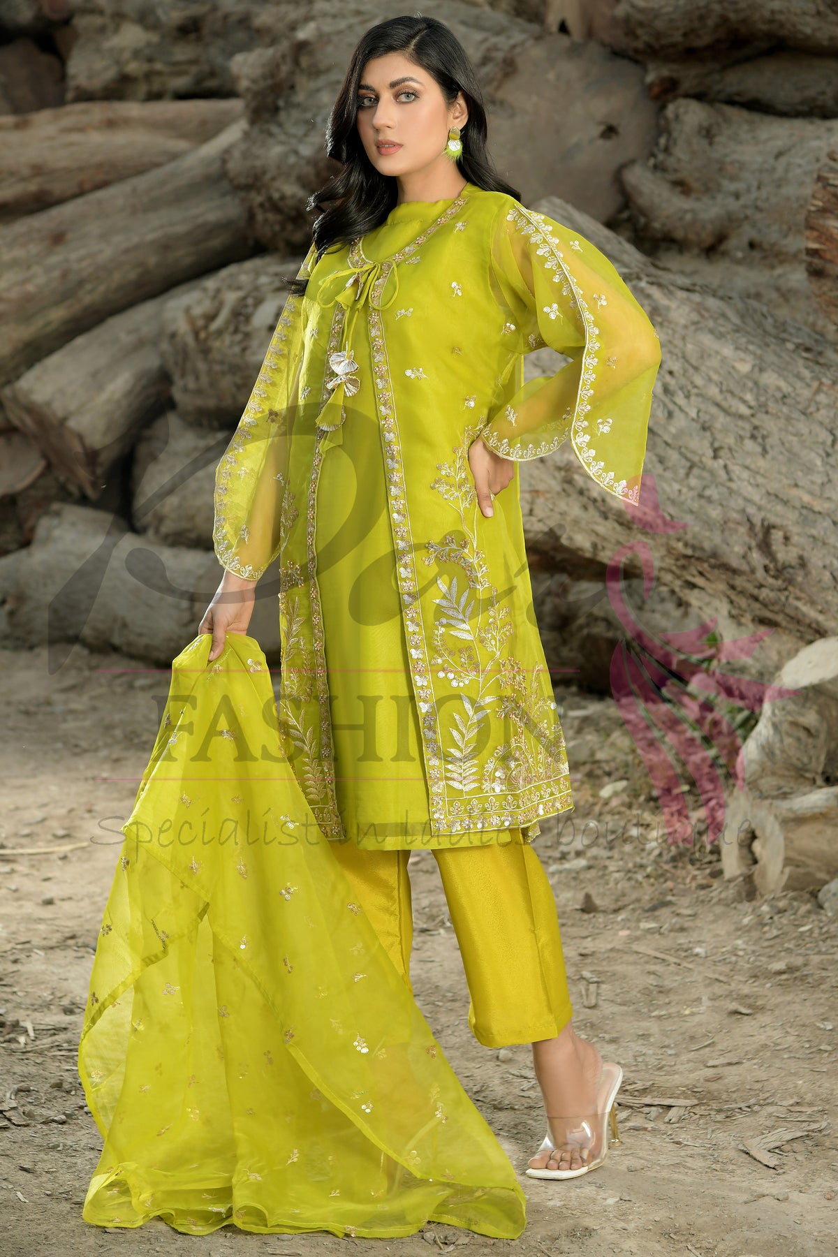 2PC Shirt Embroidered Frock