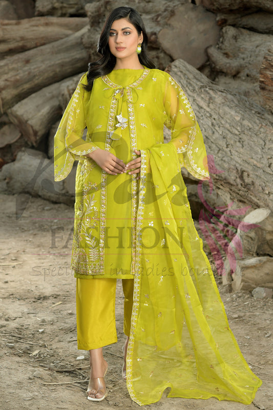 2PC Shirt Embroidered Frock