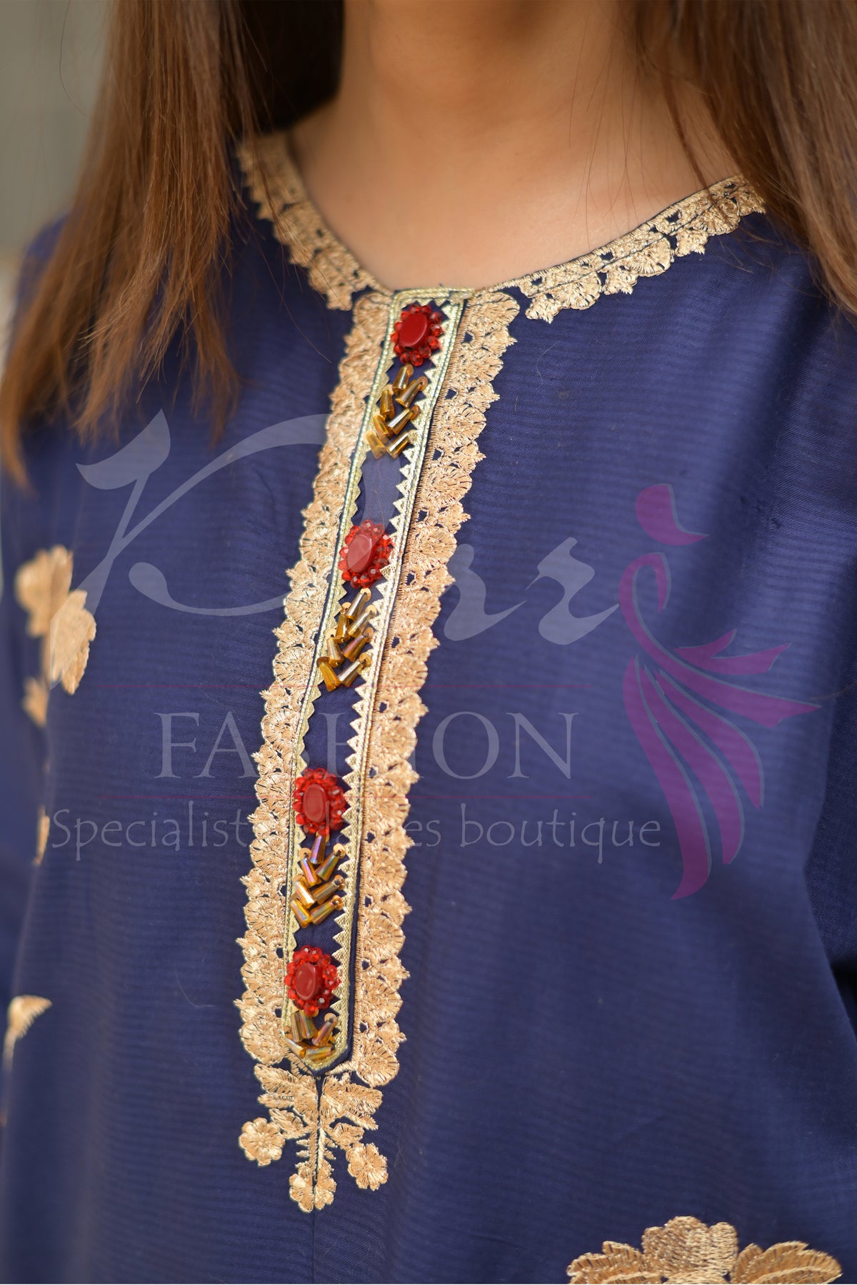 3PC Embroidered jacquard lawn Dress