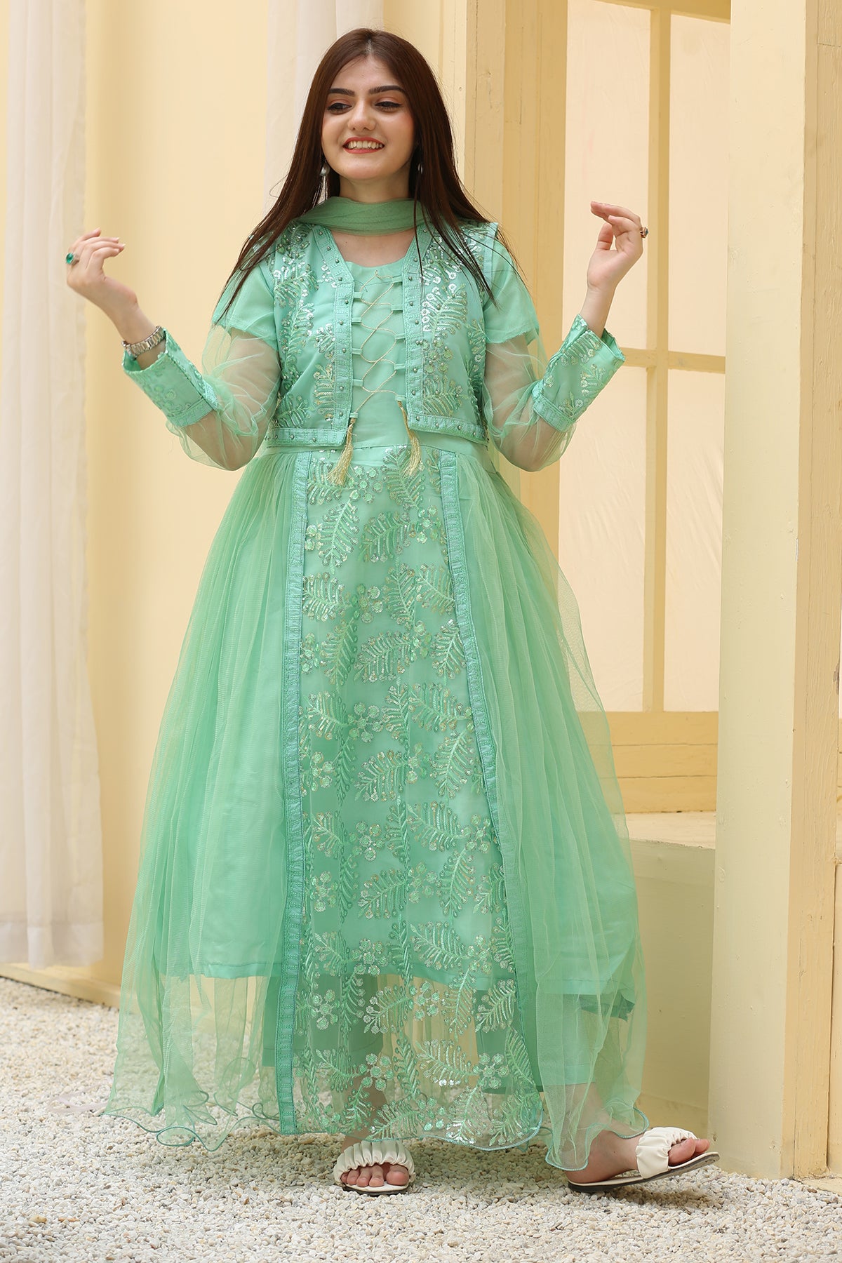 Exclusive Dress Designer Net Gown For Women Floral
