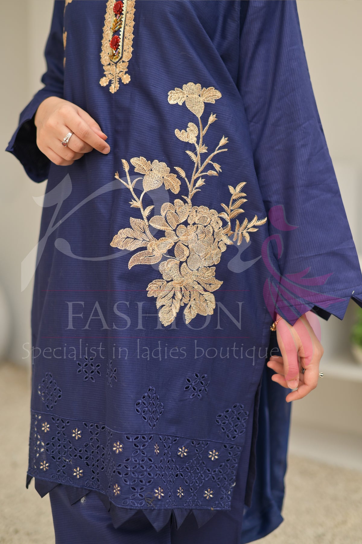 3PC Embroidered jacquard lawn Dress