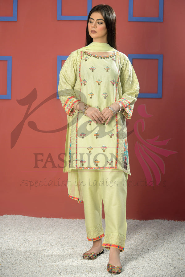 3pc Embroidered suit