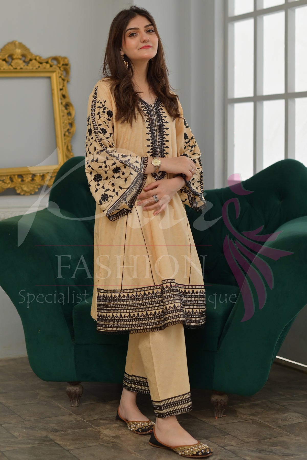 3PC EMB Jacquard Lawn Dress