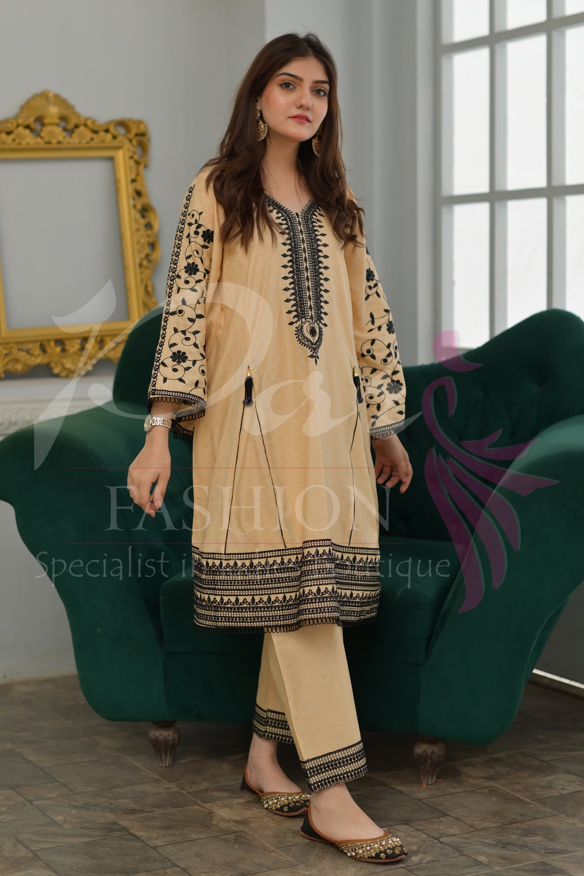 3PC EMB Jacquard Lawn Dress