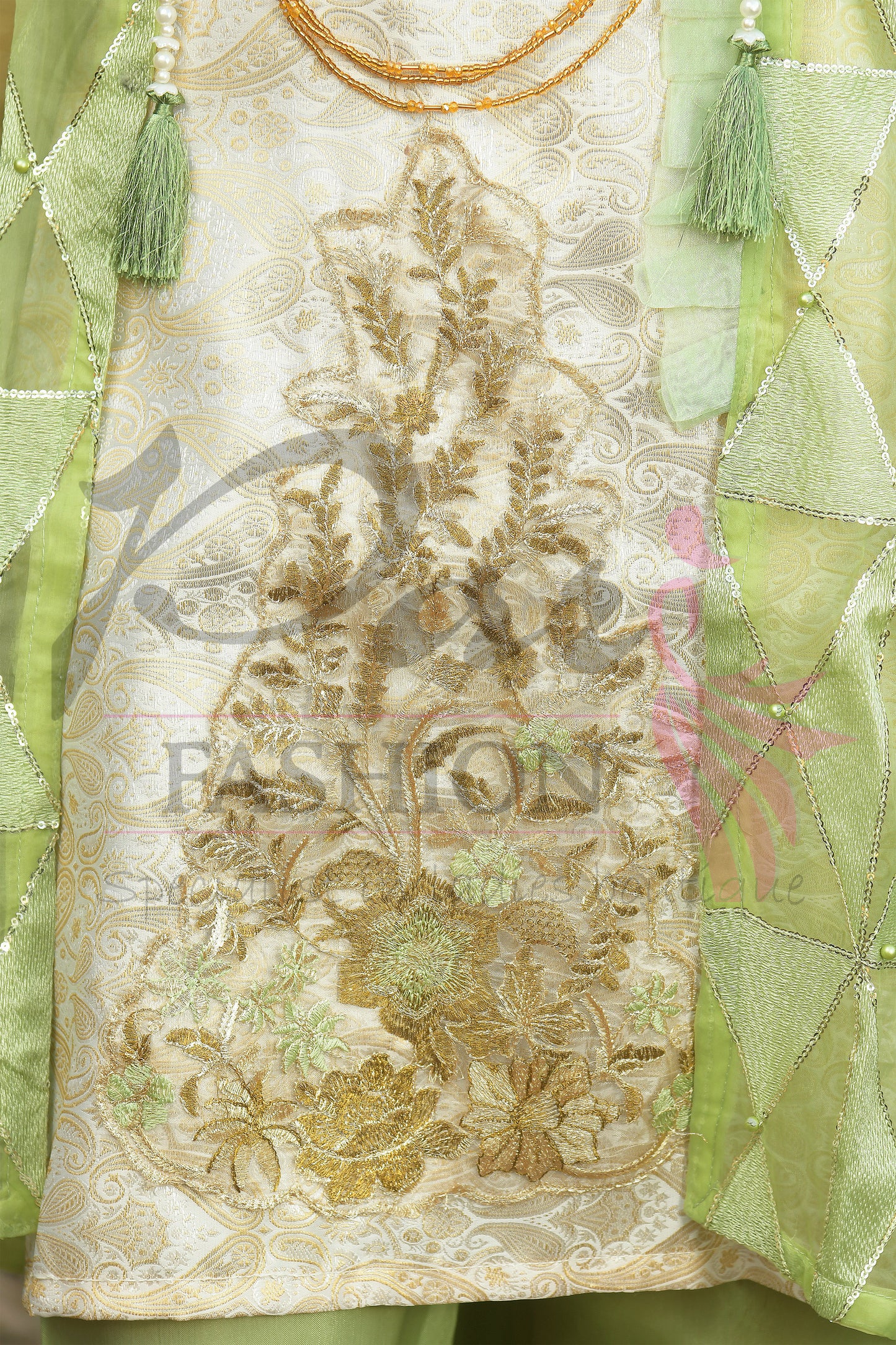 3PC Gown Embroidered