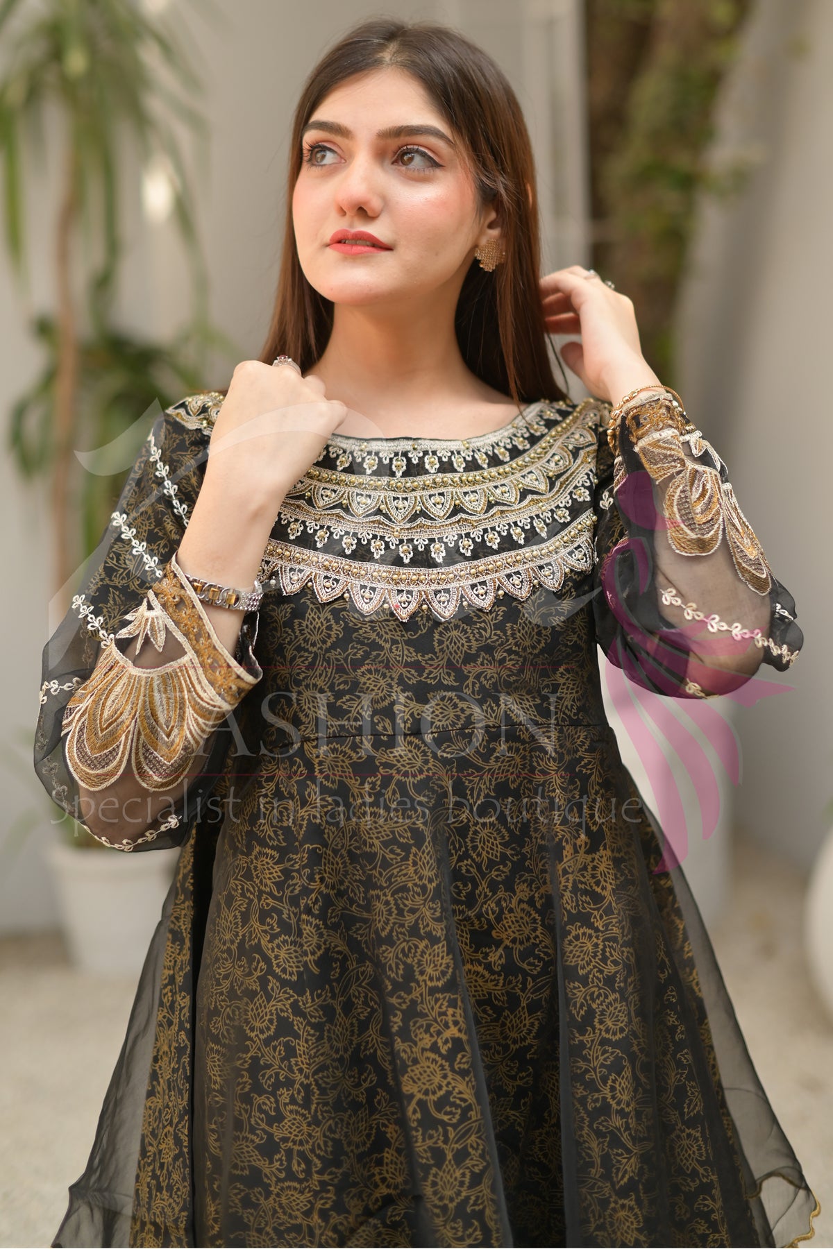 3PC Embroidered Organza Dress
