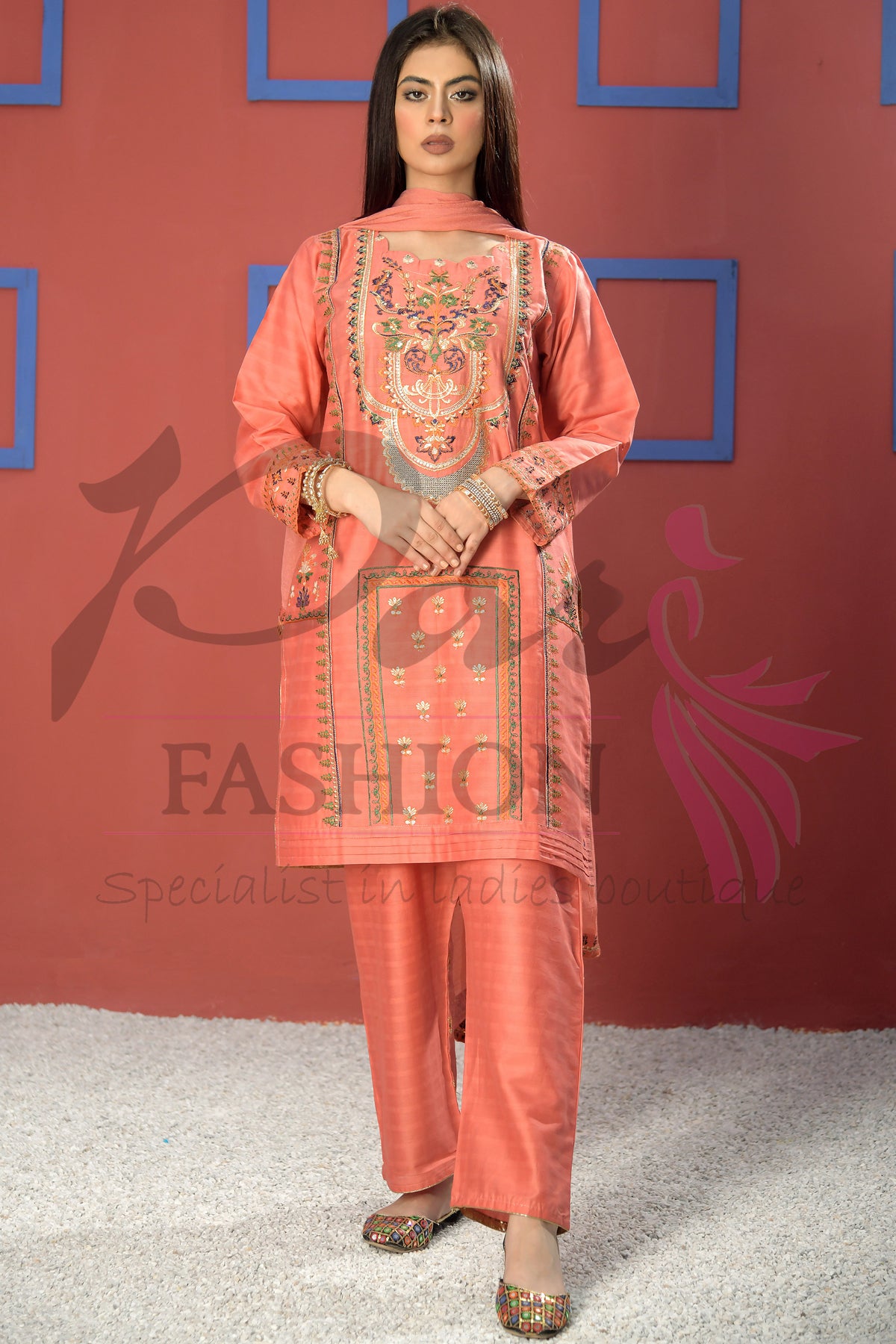 3pc Embroidered suit