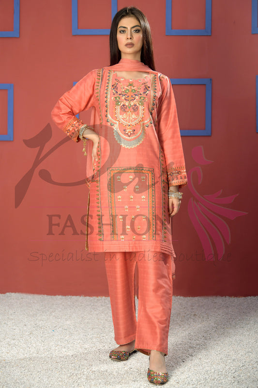 3pc Embroidered suit
