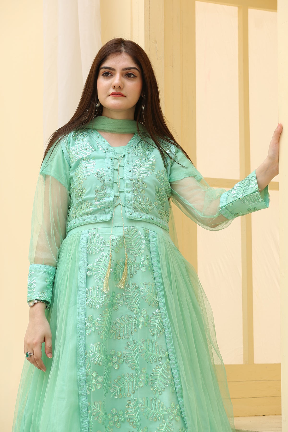 3PC Fancy Net Dress