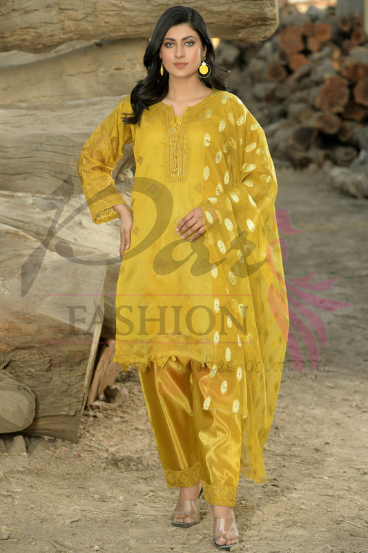 3PC Embroidered Dress