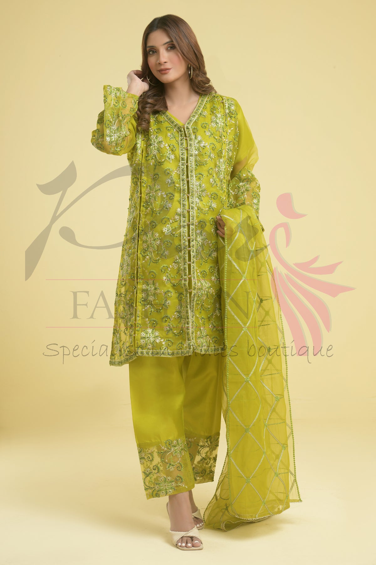 3PC Embroidered Dress