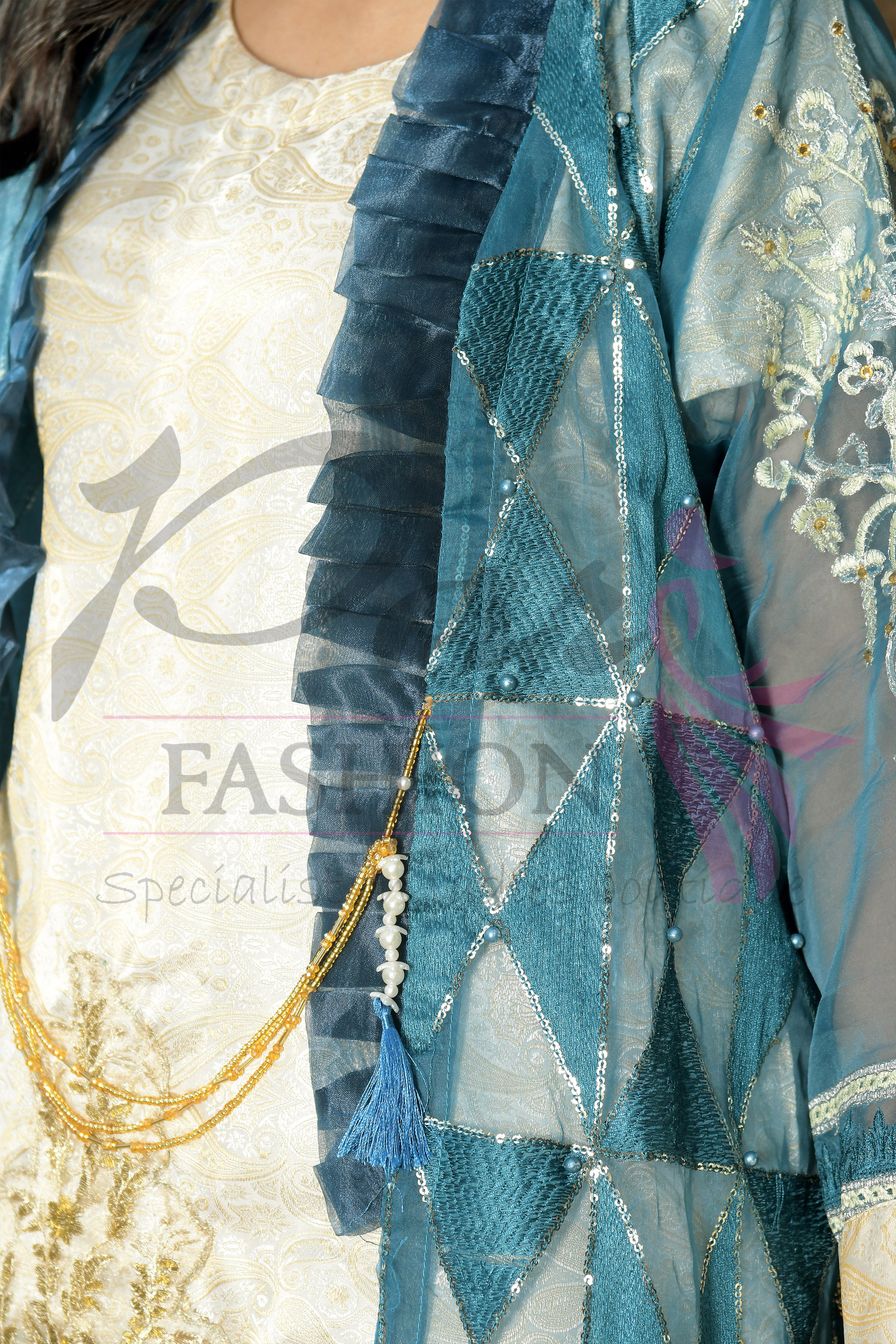 3PC Gown Embroidered