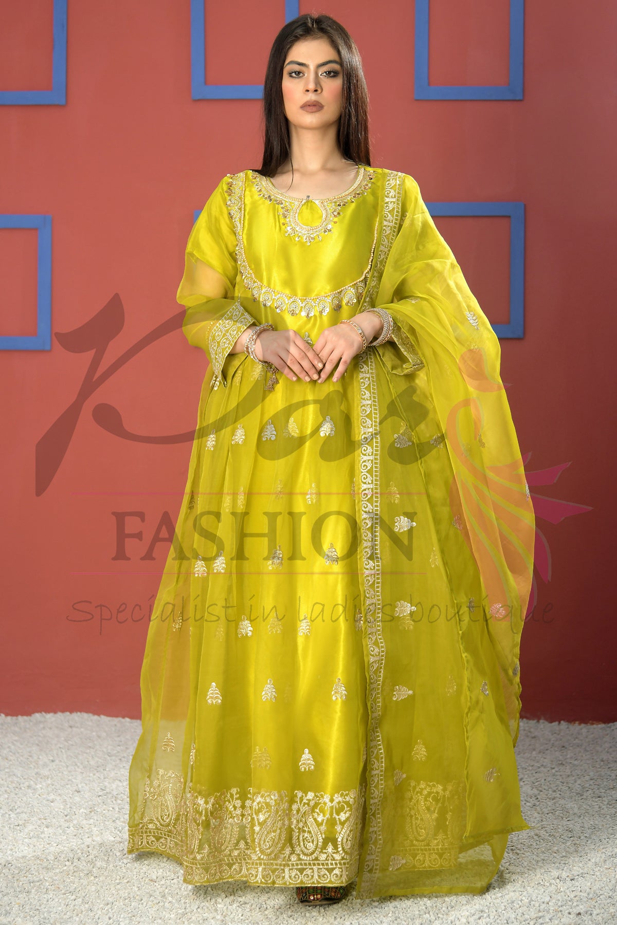 3pc Embroidered maxi