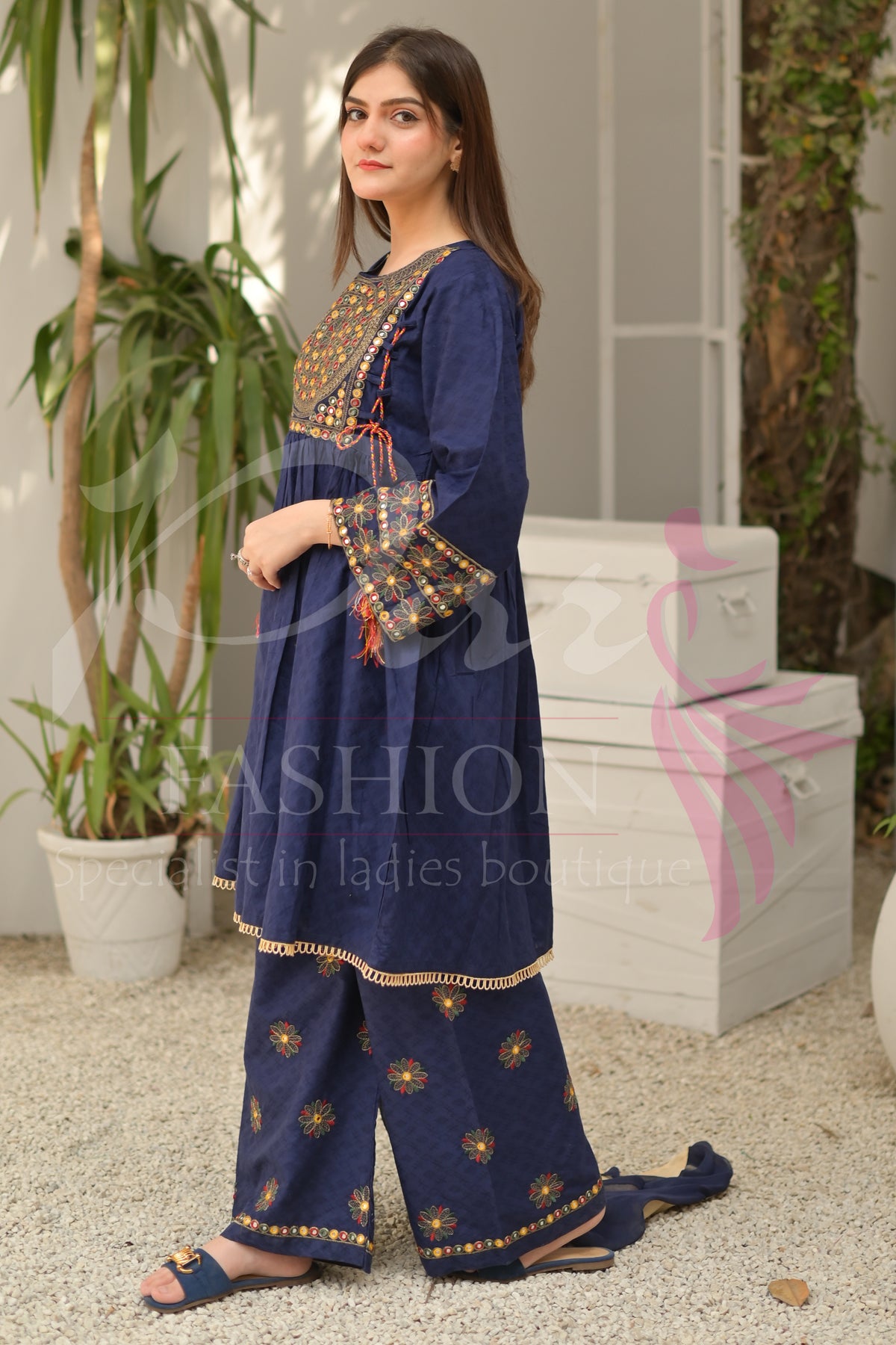 3PC Embroidered jacquard lawn Dress