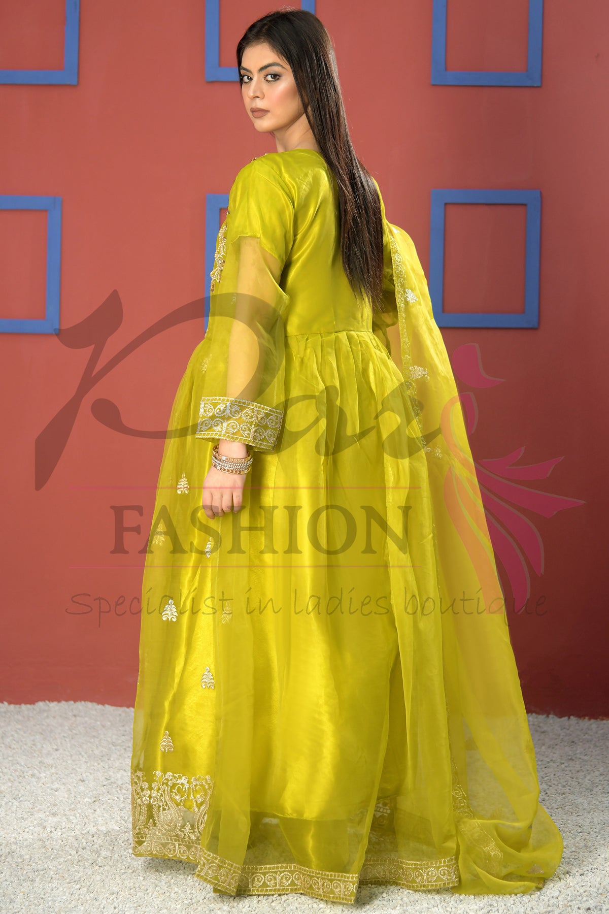 3pc Embroidered maxi