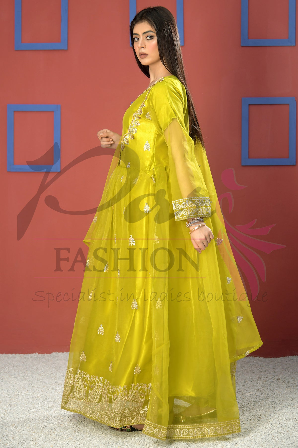 3pc Embroidered maxi