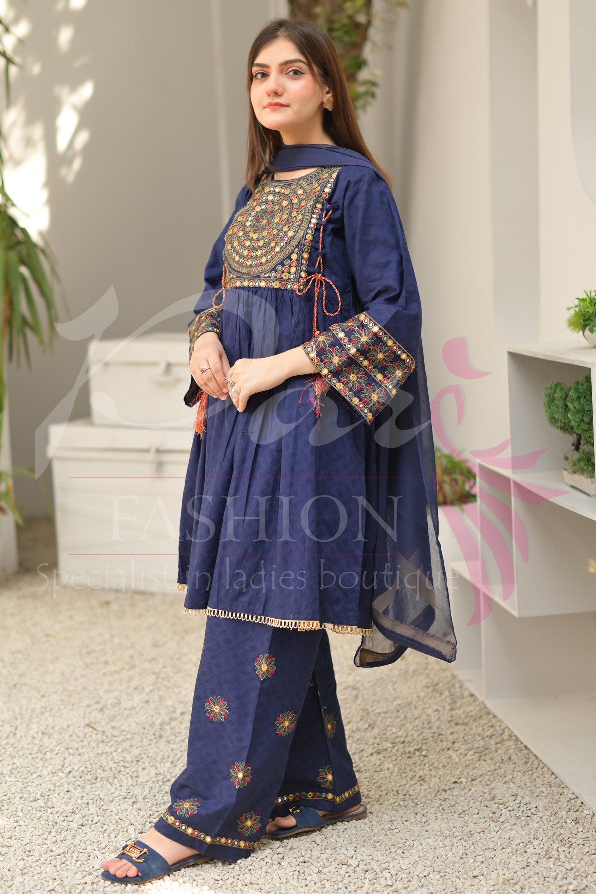 3PC Embroidered jacquard lawn Dress