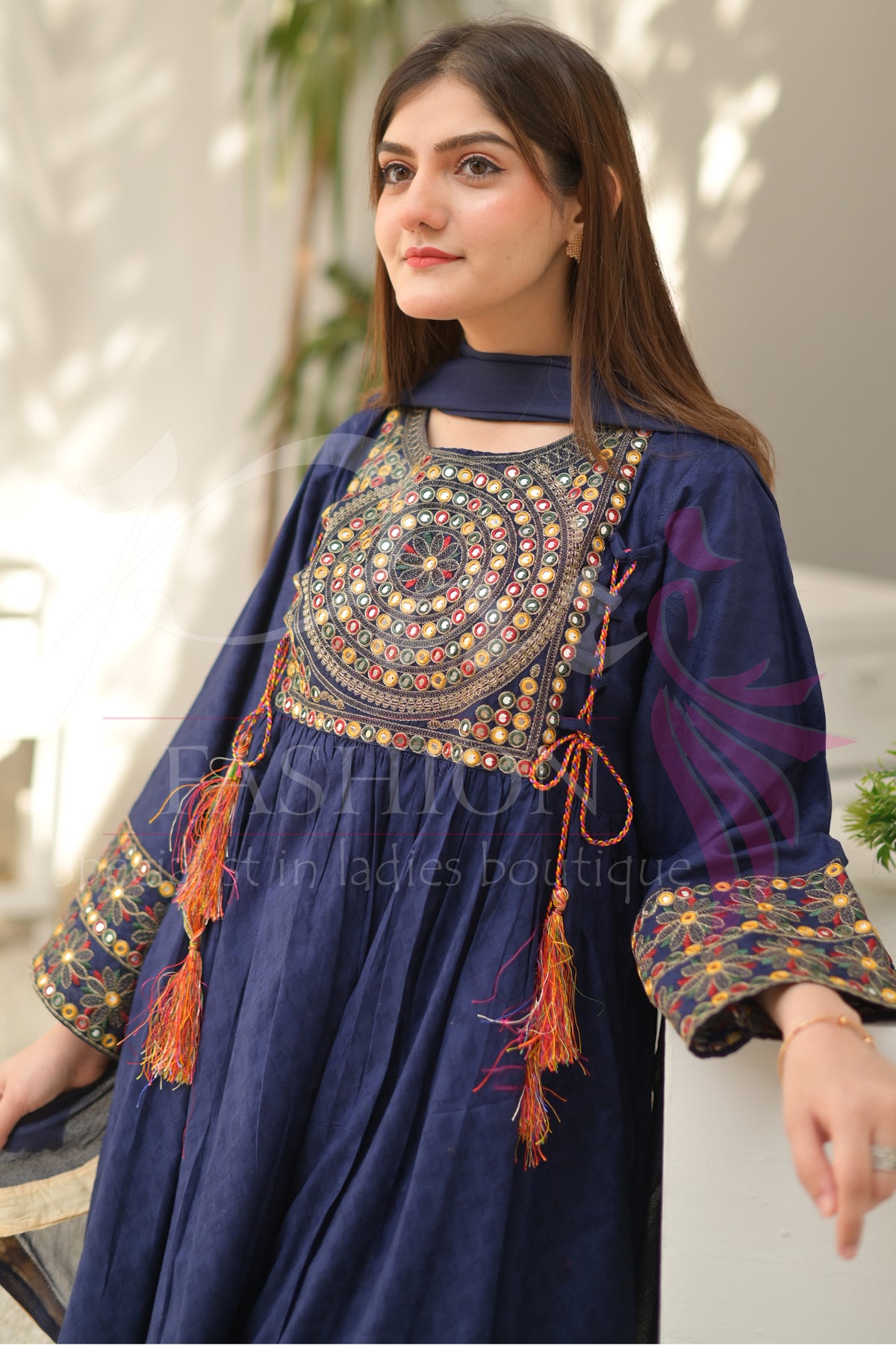 3PC Embroidered jacquard lawn Dress