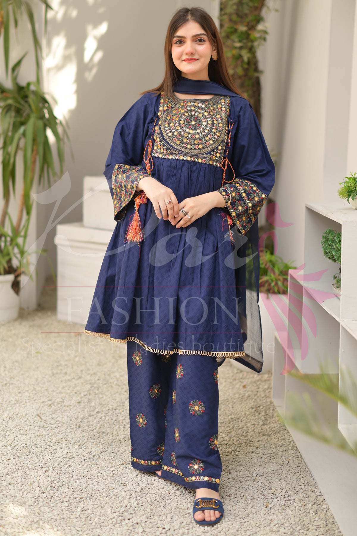 3PC Embroidered jacquard lawn Dress