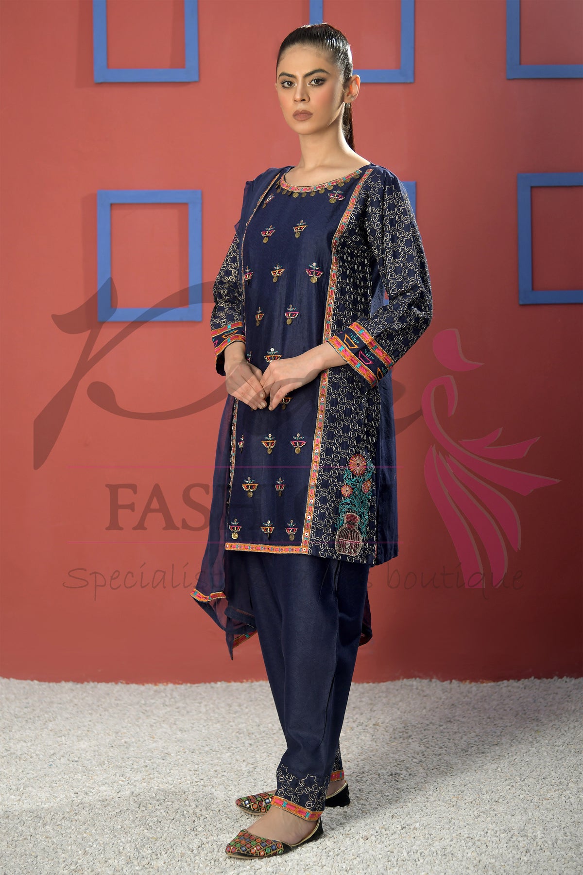3pc Embroidered suit