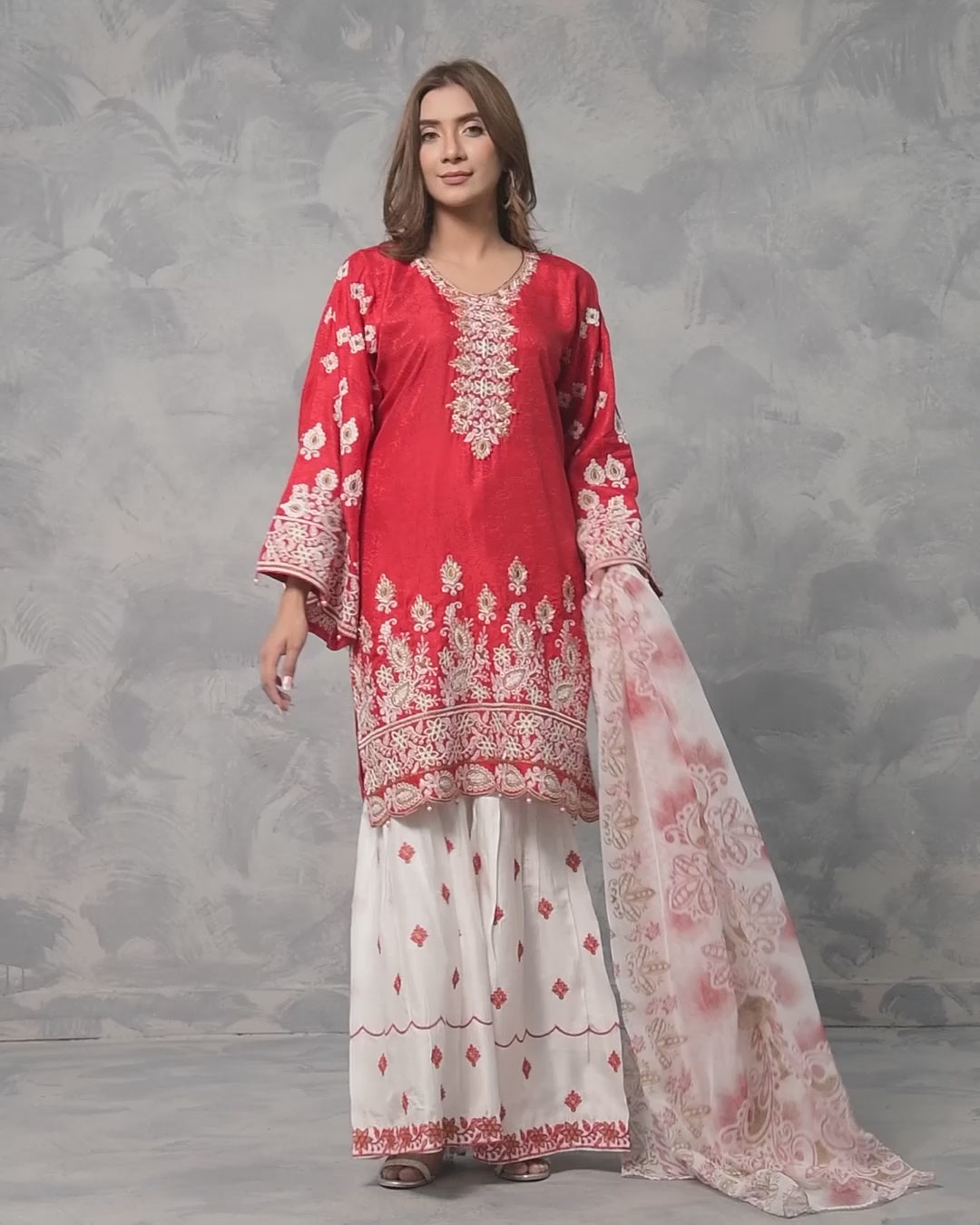 3PC Embroidered Dress