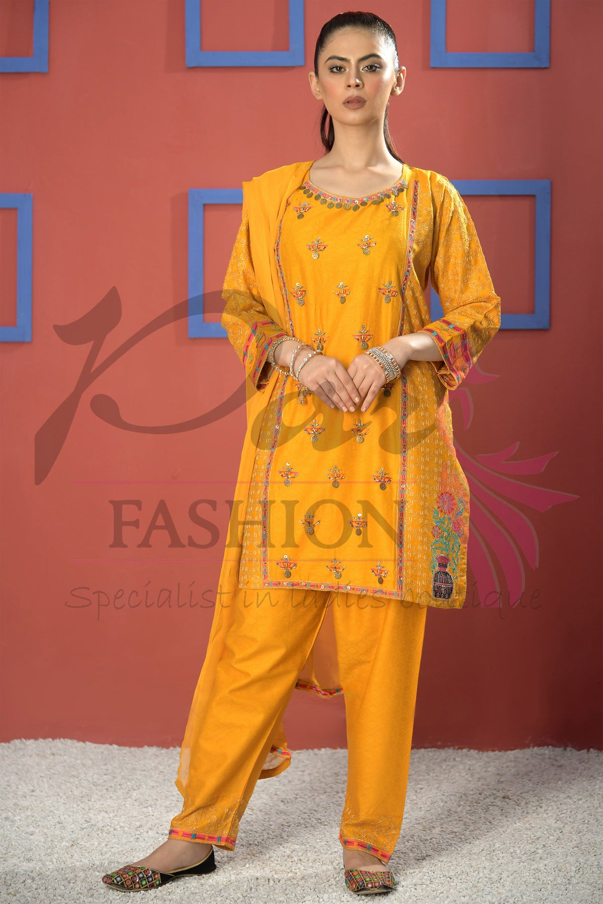 3pc Embroidered suit